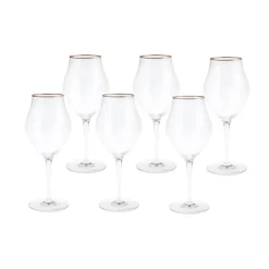 Karaca Weingläser & Kelchglas-Bormioli Rocco Inalto Arte Cal Kleines Platin Kelch Set, 6 Teilig Klar