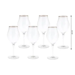 Karaca Weingläser & Kelchglas-Bormioli Rocco Inalto Arte Cal Kleines Platin Kelch Set, 6 Teilig Klar