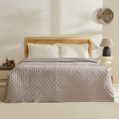 Karaca Bettüberwürfe Set-Breezy Bettüberwurf 230x240 cm Grau
