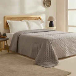 Karaca Bettüberwürfe Set-Breezy Bettüberwurf 230x240 cm Grau