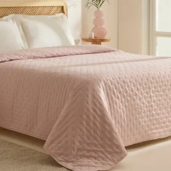 Karaca Bettüberwürfe Set-Breezy Bettüberwurf Puderrosa 160x240 cm Puder Rosa