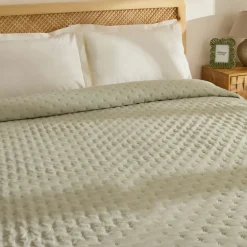 Karaca Bettüberwürfe Set-Breezy Bettüberwurf Salbeigrün 230x240 Cm Salbeı Grün