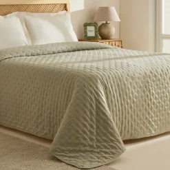 Karaca Bettüberwürfe Set-Breezy Tagesdecke Salbeigrün 160x240 cm Salbeı Grün