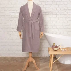 Karaca Bademantel-Daily Soft Grau 100% Baumwolle Damen Bademantel S/M Grau02