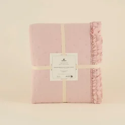 Karaca Bettüberwürfe Set-Fiona Bettüberwurf Set Puderrosa 230x240cm + 2(50x70) cm Puder Rosa