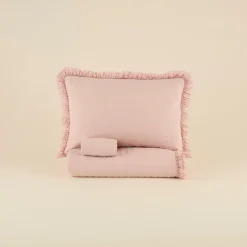 Karaca Bettüberwürfe Set-Fiona Bettüberwurf Set Puderrosa 230x240cm + 2(50x70) cm Puder Rosa