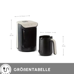 Karaca Türkischer Kaffeekocher|Kaffeemaschinen-Hatır Köz Turkish Coffee Machine mit Röstfunktion Creme Weıche Creme