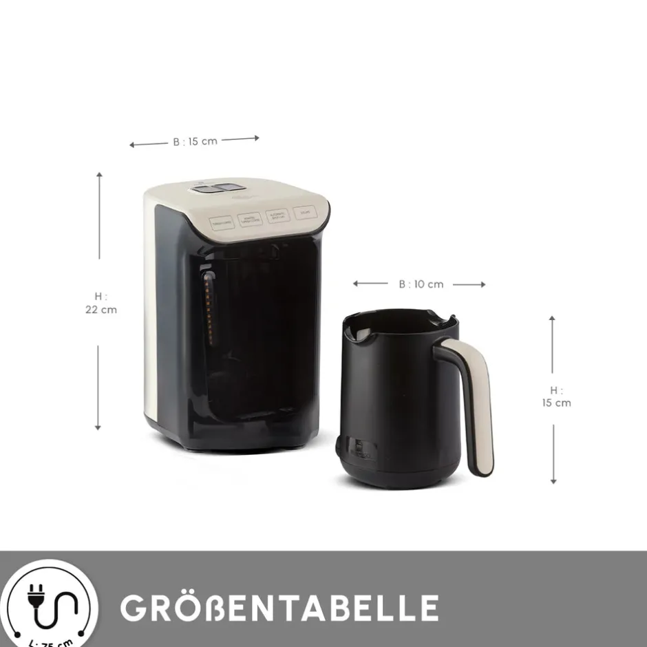 Karaca Türkischer Kaffeekocher|Kaffeemaschinen-Hatır Köz Turkish Coffee Machine mit Röstfunktion Creme Weıche Creme