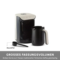 Karaca Türkischer Kaffeekocher|Kaffeemaschinen-Hatır Köz Turkish Coffee Machine mit Röstfunktion Creme Weıche Creme