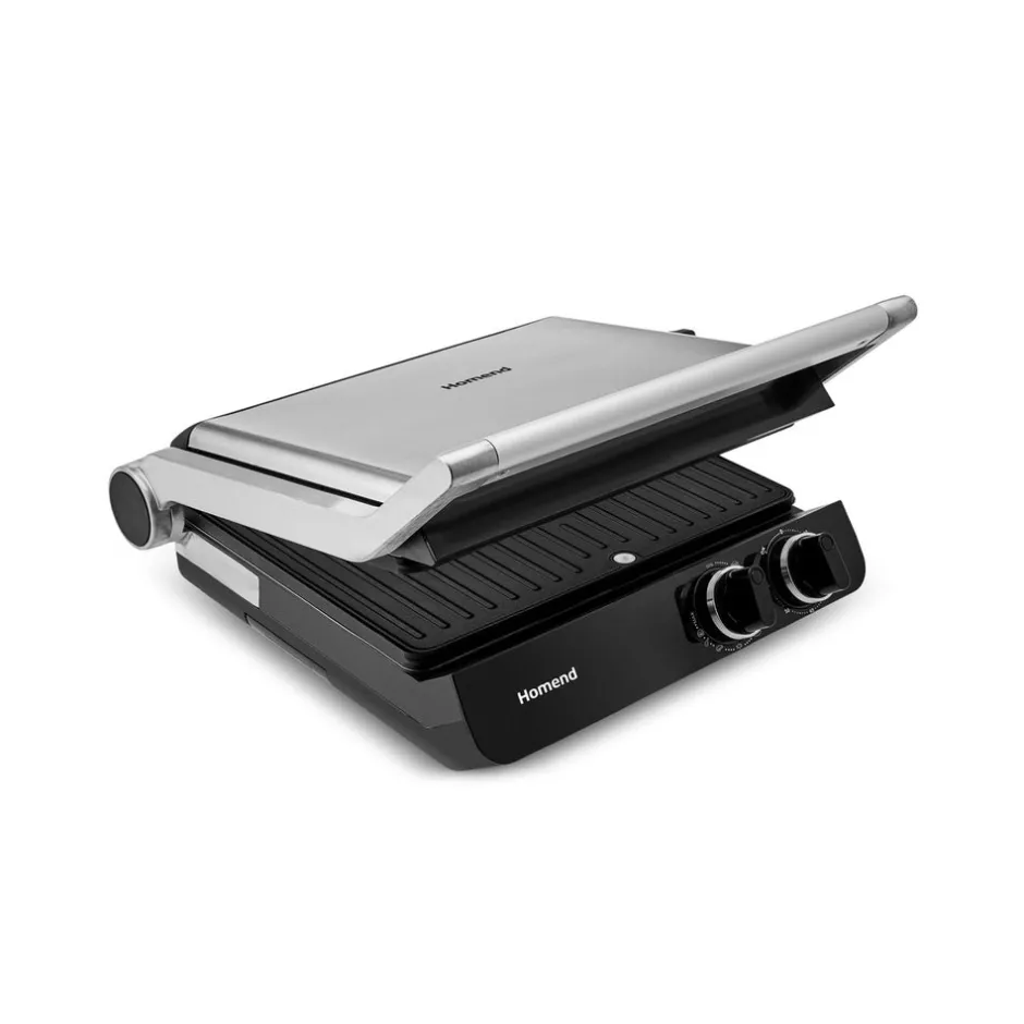 Karaca Toaster-Homend Grilliant 1342H 3 in 1 -Gehäuse Doppelseitige XL Gusseisenplatten Sandwich- und Grillmaschine Inox