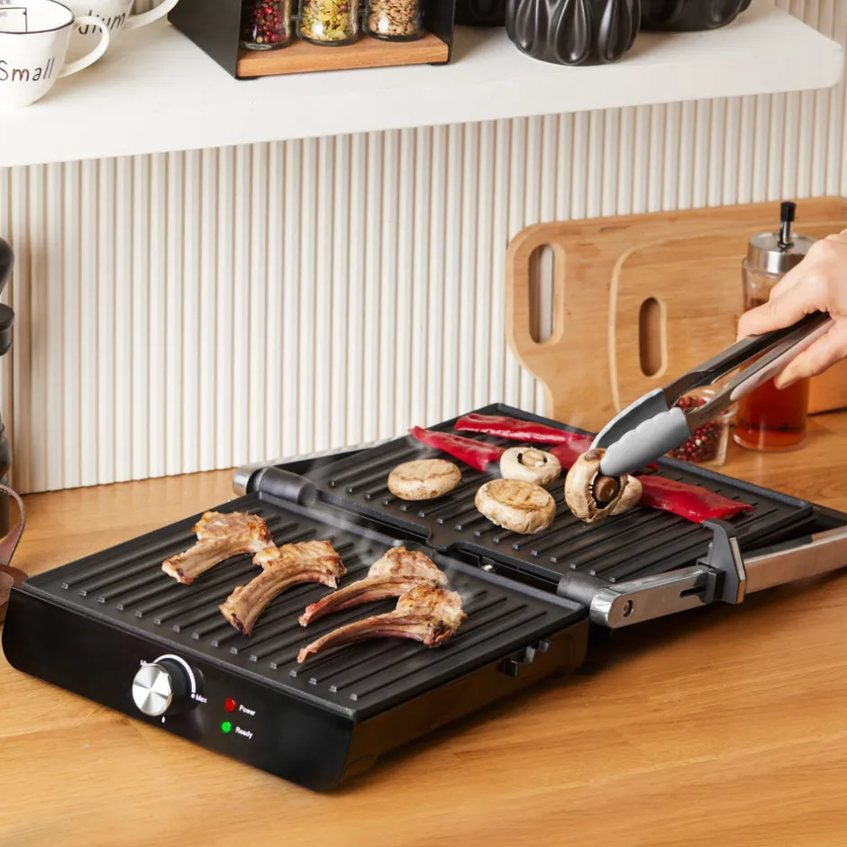 Karaca Toaster-Homend Grilliant 1356H -Gehäuse mit Gusseisenplatten Sandwich- und Grillmaschine Inox