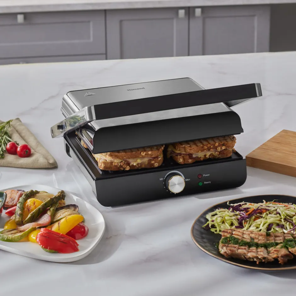 Karaca Toaster-Homend Grilliant 1356H -Gehäuse mit Gusseisenplatten Sandwich- und Grillmaschine Inox