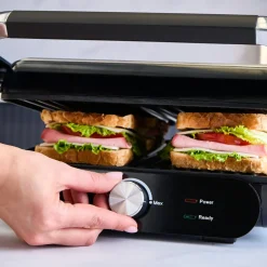 Karaca Toaster-Homend Grilliant 1366H Toaster und Grill mit herausnehmbarer Gusseisenplatte und Edelstahlgehäuse