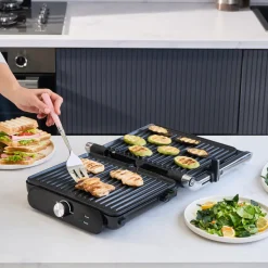 Karaca Toaster-Homend Grilliant 1366H Toaster und Grill mit herausnehmbarer Gusseisenplatte und Edelstahlgehäuse