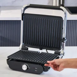 Karaca Toaster-Homend Grilliant 1366H Toaster und Grill mit herausnehmbarer Gusseisenplatte und Edelstahlgehäuse