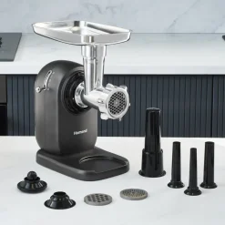 Karaca Küchenmaschine-Homend Meatbox 3101H Edelstahl-Fleischwolf Antrasit