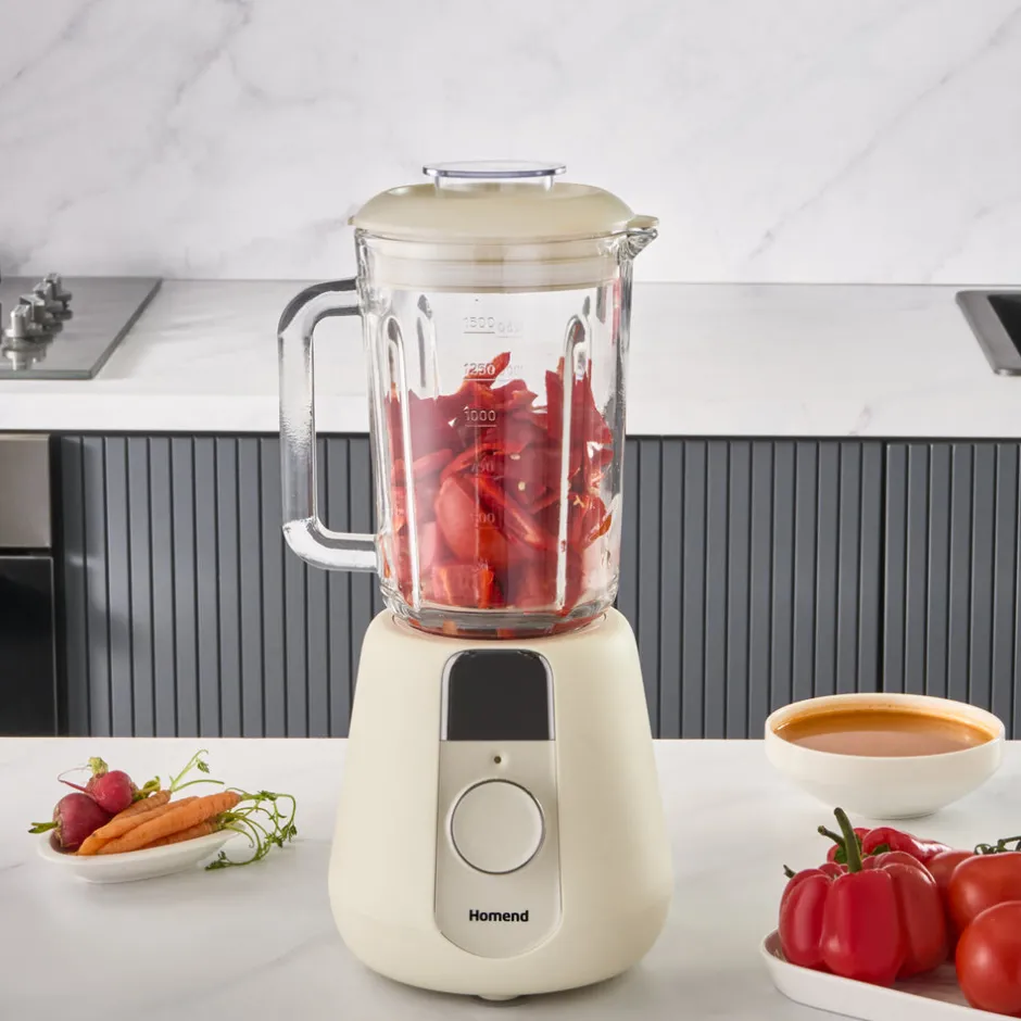 Karaca Smoothie Blender-Homend Vintage Blendsetter 4927H, Stabmixer, Creme, 1000W Krem