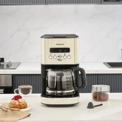 Karaca Filter Kaffeemaschine|Kaffeemaschinen-Homend Vintage Coffeebreak 5027H Filterkaffeemaschine Creme Krem