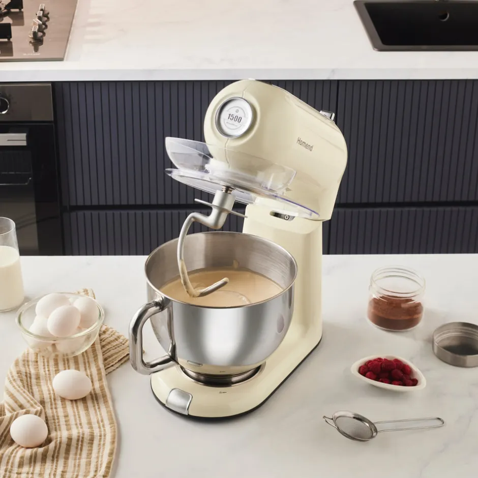 Karaca Küchenchef-Homend Vintage Profashion 3027H, Küchenchef, Creme, 1500W, 5,5L Krem