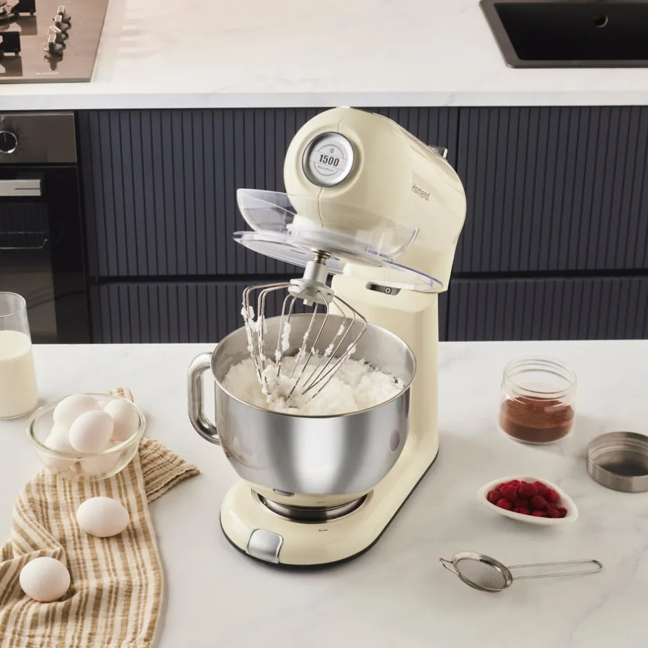 Karaca Küchenchef-Homend Vintage Profashion 3027H, Küchenchef, Creme, 1500W, 5,5L Krem