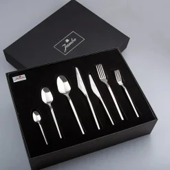 Karaca Bestecksets Für 12 Personen-Jumbo 5100 Quarz 84-teiliges Besteckset für 12 Personen SILBER03