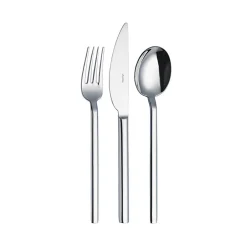 Karaca Bestecksets Für 12 Personen-Jumbo 8100 Tafelbesteck- Set aus Gabel Löffel Messer 84- teilig für 12 - Personen mit Box SILBER03
