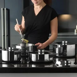 Karaca Stahltopf Sets-Jumbo Infinity 3PLY 8-teiliges Edelstahl-Kochgeschirrset mit Induktionsboden