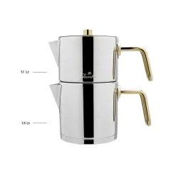 Karaca Teekannen-Jumbo Metalix Titanium Gold Teekannenset