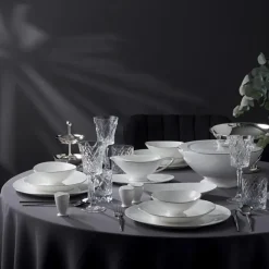 Karaca Tafelservice Für 12 Personen-Jumbo Moon Platin 64-teiliges Tafelservice für 12 Personen Platın