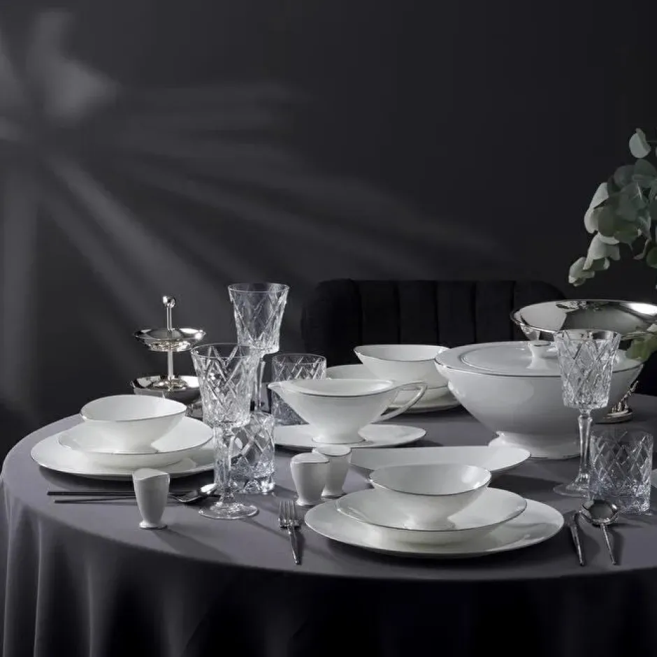 Karaca Tafelservice Für 12 Personen-Jumbo Moon Platin 64-teiliges Tafelservice für 12 Personen Platın