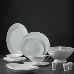 Karaca Tafelservice Für 12 Personen-Jumbo Moon Platin 64-teiliges Tafelservice für 12 Personen Platın