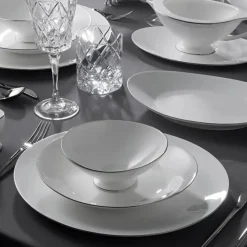 Karaca Tafelservice Für 12 Personen-Jumbo Moon Platin 64-teiliges Tafelservice für 12 Personen Platın