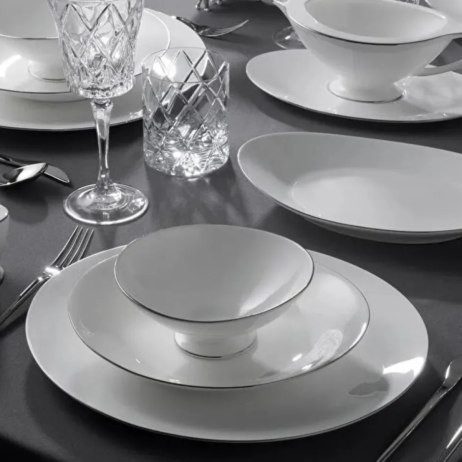 Karaca Tafelservice Für 12 Personen-Jumbo Moon Platin 64-teiliges Tafelservice für 12 Personen Platın