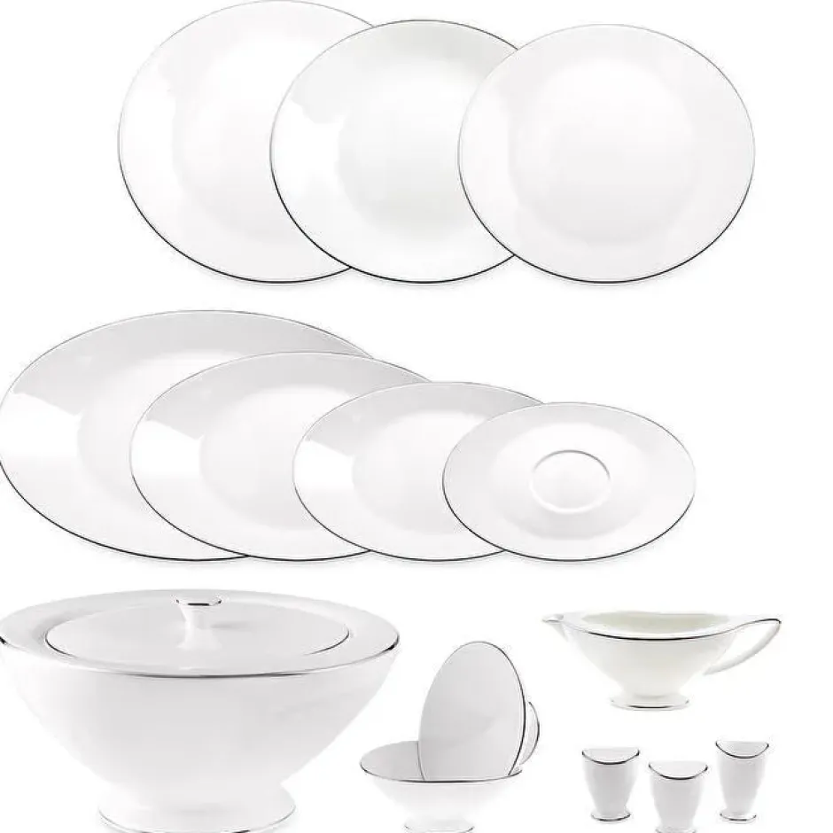 Karaca Tafelservice Für 12 Personen-Jumbo Moon Platin 64-teiliges Tafelservice für 12 Personen Platın
