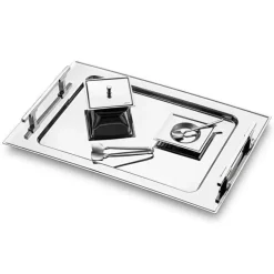 Karaca Teegläser Sets-Jumbo New 9100 28-teiliges eckiges Teeset – Edelstahl