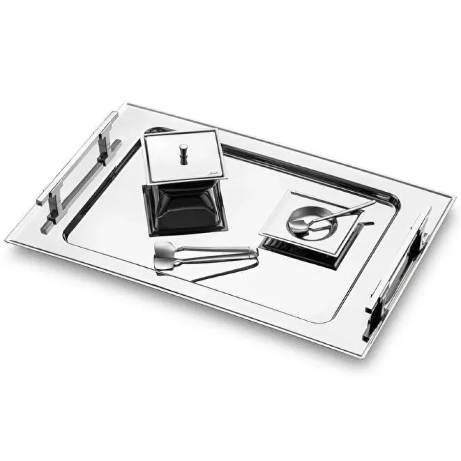 Karaca Teegläser Sets-Jumbo New 9100 28-teiliges eckiges Teeset – Edelstahl