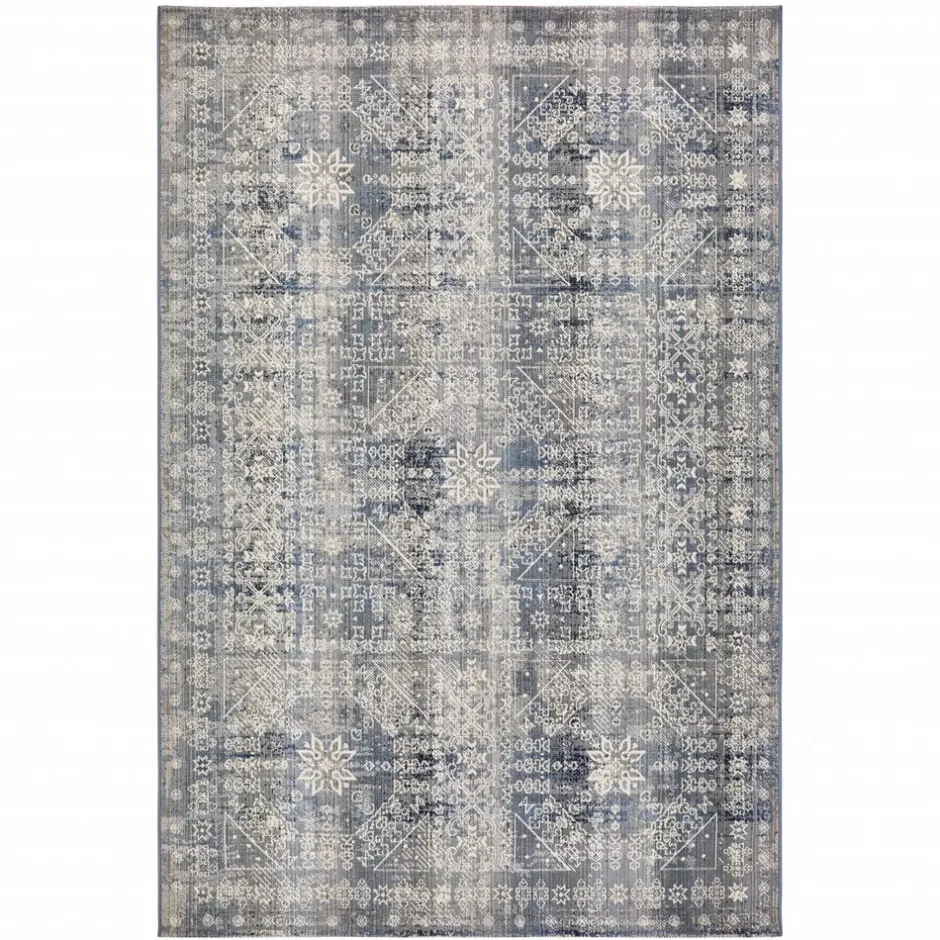 Karaca Teppich-Kaşmir Halı 7/24 Alaca Patchwork Teppich Blau 80 x 150 Blau01