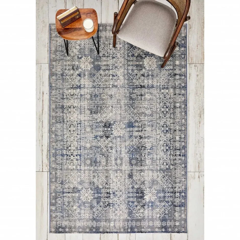 Karaca Teppich-Kaşmir Halı 7/24 Alaca Patchwork Teppich Blau 80 x 150 Blau01