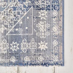 Karaca Teppich-Kaşmir Halı 7/24 Alaca Patchwork Teppich Blau 120 x 180 Blau01