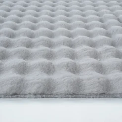 Karaca Teppich-Kaşmir Halı 7/24 Cosy Premium Bubble Hellgrau Oval 80x150 cm Hellgrau01