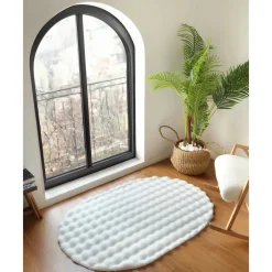 Karaca Teppich-Kaşmir Halı Cosy Premium Bubble Weiß Oval 100x150 cm Weıß01