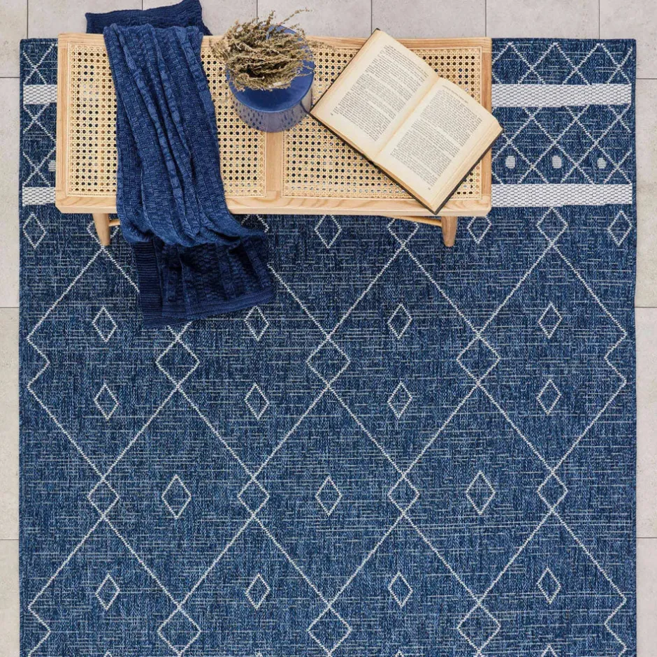 Karaca Teppich-Kaşmir Halı 7/24 Gartenteppich Datca 80 x 300 Blau01
