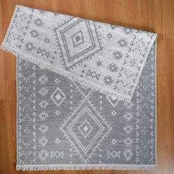 Karaca Teppich-Kaşmir Halı 7/24 Teppich Jut Hatka 120x180 cm Grau Weıß