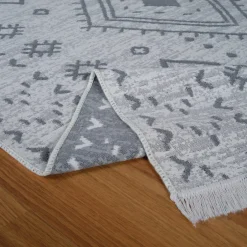 Karaca Teppich-Kaşmir Halı 7/24 Teppich Jut Hatka 120x180 cm Grau Weıß