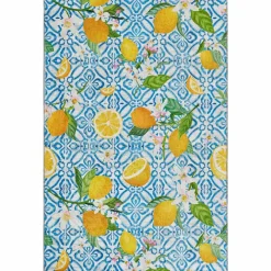 Karaca Teppich-Kaşmir Halı Dekoratif Art Küche Zitrone, 80x150 cm Multıfarben