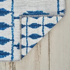 Karaca Teppich-Kaşmir Halı Dekoratif Art Trend Santroni Doppelseitig, 160x230 cm Blau01