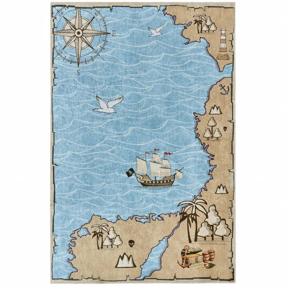 Karaca Teppich-Kaşmir Halı Dekorative Art Kinder/Jugendliche Meer, 80x150 cm Multıfarben
