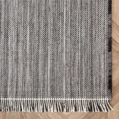 Karaca Teppich-Kaşmir Halı Dogasever Recycelte Baumwollteppiche Karstik 80x150 cm Schwarz01