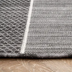 Karaca Teppich-Kaşmir Halı Dogasever Recycelte Baumwollteppiche Karstik 80x150 cm Schwarz01