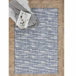 Karaca Teppich-Kaşmir Halı Dogasever Recycelte Baumwollteppiche Ayaz 120x180 cm Blau01